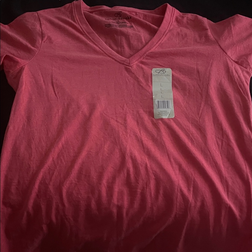 Danskin Bright Pink V-Neck Tee